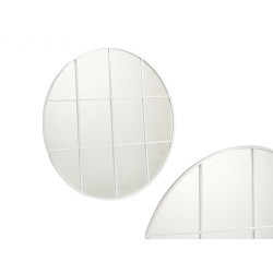 ESPELHO FORMA JANELA REDONDO 100CM BRANCO