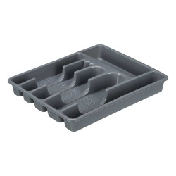 RANGE-COUVERTS PLASTIQUE 6 COMPARTIMENTS ARGENT