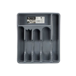 CUBERTERO PLASTICO 6 HUECOS COLOR PLATA