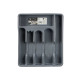 RANGE-COUVERTS PLASTIQUE 6 COMPARTIMENTS ARGENT