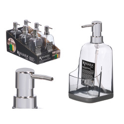 DOSEUR CUISINE PORTE-ÉPONGE NOIR GRIS 500 ML