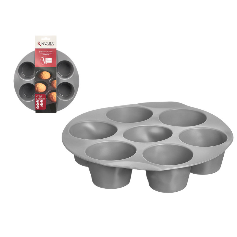 MOLDE FRITADEIRA AR SILICONE 7 COMPARTIMENTOS CINZ