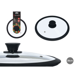 TAMPA DE SILICONE DE VIDRO COM 20 CM DE DIÂMETRO