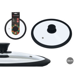 TAMPA DE SILICONE DE VIDRO COM 22 CM DE DIÂMETRO
