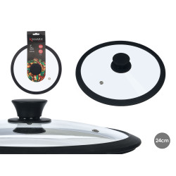 TAMPA DE SILICONE DE VIDRO COM 24 CM DE DIÂMETRO