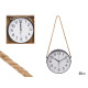HORLOGE MURALE NOIRE CORDE A SUSPENDRE 25CM