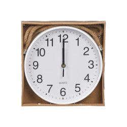 RELOJ PARED CUERDA COLGAR BLANCO 25CM