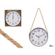 HORLOGE MURALE NOIRE CORDE A SUSPENDRE 30CM