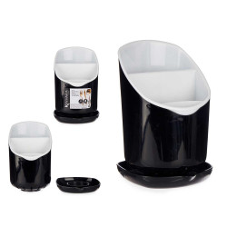 PORTA COPERCHIO IN PLASTICA 3 FORI PIEDINO NERO