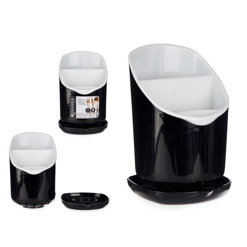 PORTACUBIERTO PLASTICO 3 HUECOS PIE NEGRO