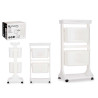 VERDULERO PLASTICO 2 ALTURAS RUEDAS BLANCO