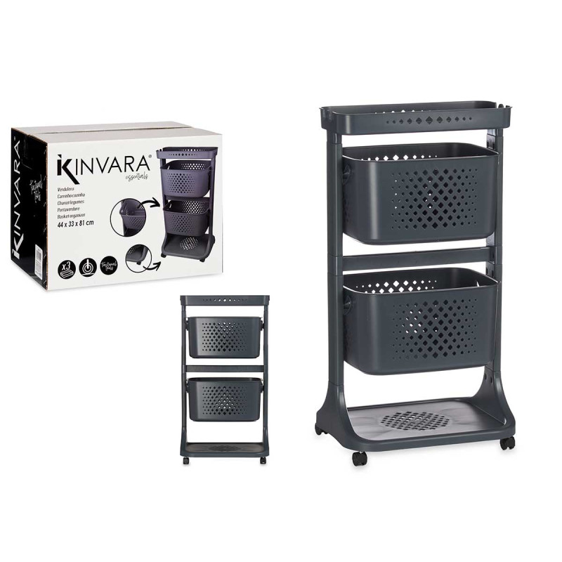MOVEL PLASTICO 2 ALTURAS RODAS ANTRACITE  