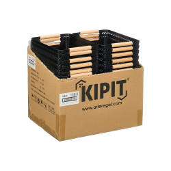 CESTO PLASTICO PRETO PEGA BAMBU 27,5X18CM