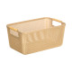 PANIER PLASTIQUE BEIGE ANSE BAMBOU 27,5X18CM