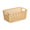 PANIER PLASTIQUE BEIGE ANSE BAMBOU 27,5X18CM