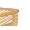 BEIGE PLASTIC BASKET BAMBOO HANDLE 27,5X18CM