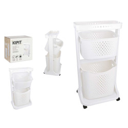 ROPERO PLASTICO 2 ALTURAS RUEDAS BLANCO