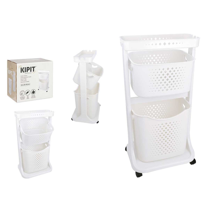 ABBIGLIAMENTO PLASTICA 2 FILE RUOTE BIANCO