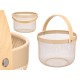 BEIGE BAMBOO ROUND HANDLE BASKET