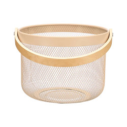 PANIER BAMBOU BEIGE A ANSE RONDE