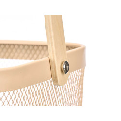 CESTA CUADRADA ASA BAMBU BEIGE