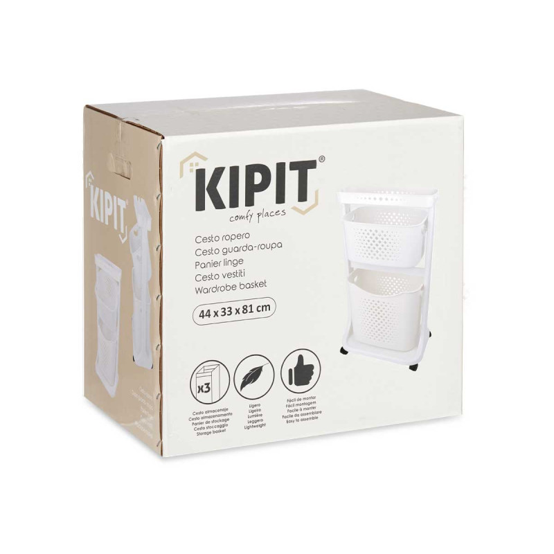 ROPERO PLASTICO 2 ALTURAS RUEDAS BLANCO