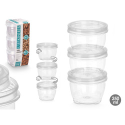 CONJ 3 RECIPIENTES PLASTICO 250ML