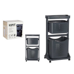 ABBIGLIAMENTO IN PLASTICA 2 FILE RUOTE ANTRACITE