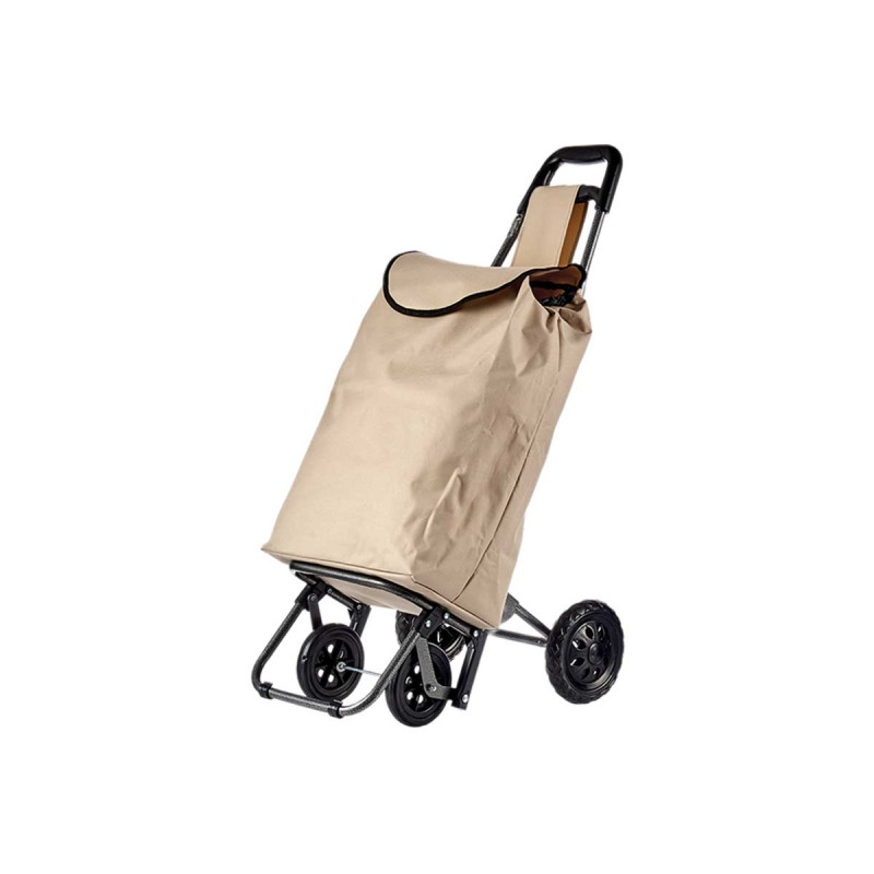 CAMEL COLOURED SHOPPING TROLLEY