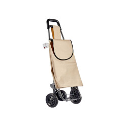 CAMEL COLOURED SHOPPING TROLLEY