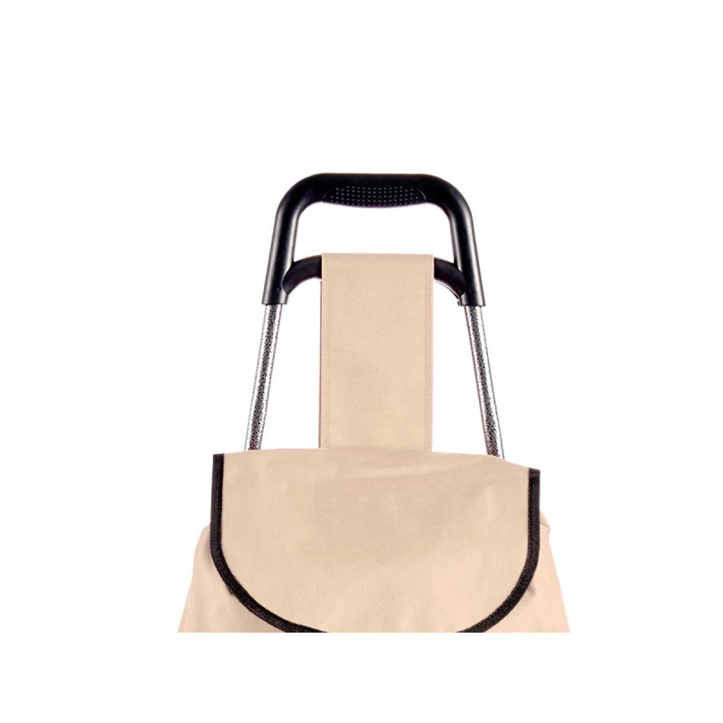 CAMEL COLOURED SHOPPING TROLLEY