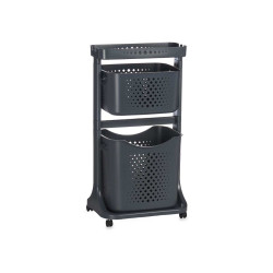 ABBIGLIAMENTO IN PLASTICA 2 FILE RUOTE ANTRACITE