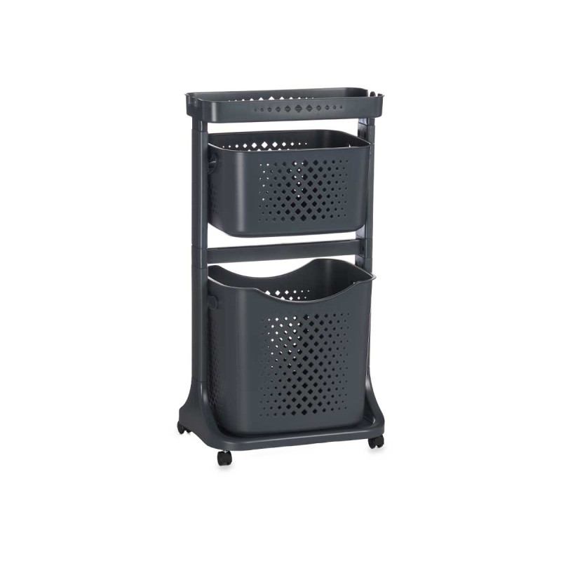 ABBIGLIAMENTO IN PLASTICA 2 FILE RUOTE ANTRACITE