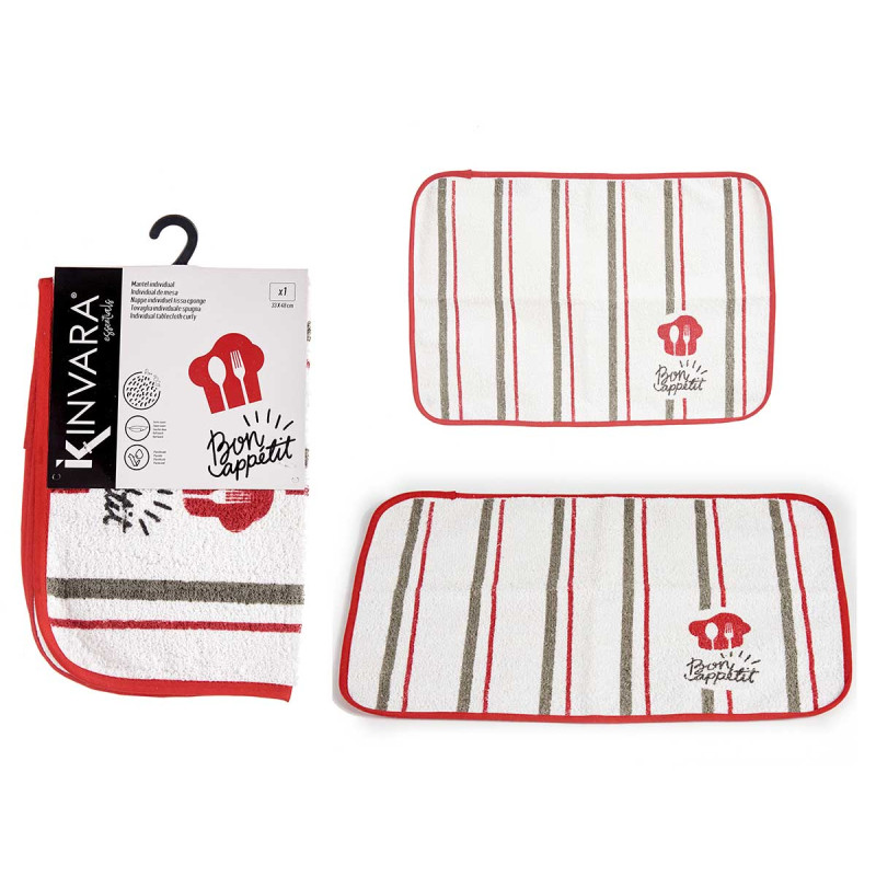 NAPPE INDIVIDUEL TISSU EPONGE BON APPETIT