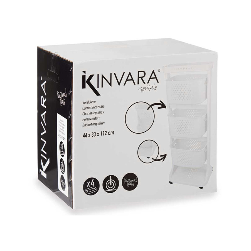MOVEL PLASTICO 3 ALTURAS RODAS BRANCO 