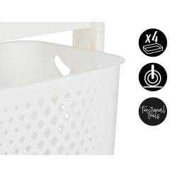 MOVEL PLASTICO 3 ALTURAS RODAS BRANCO 