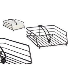 SQUARE BLACK METAL NAPKIN HOLDER