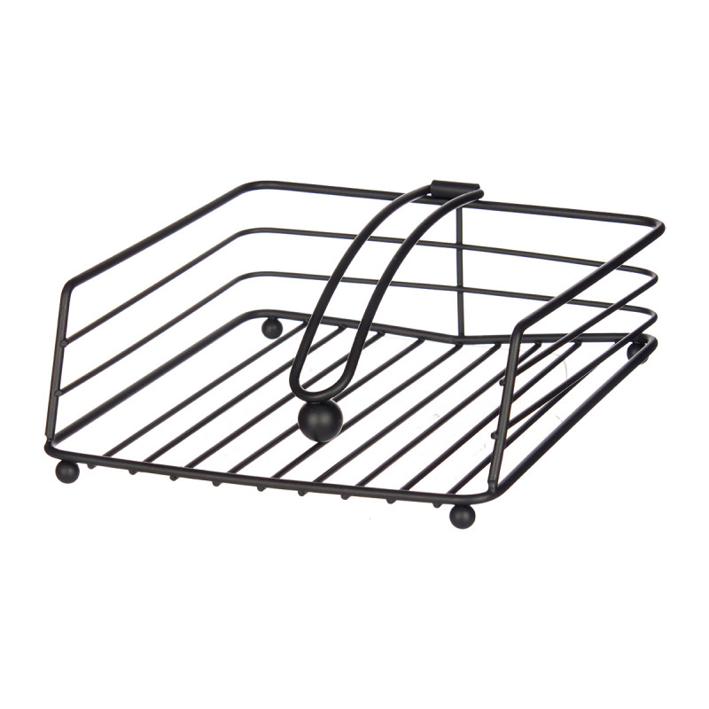 SQUARE BLACK METAL NAPKIN HOLDER
