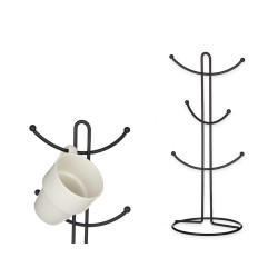 SUPPORT MÉTAL 6 TASSES NOIR