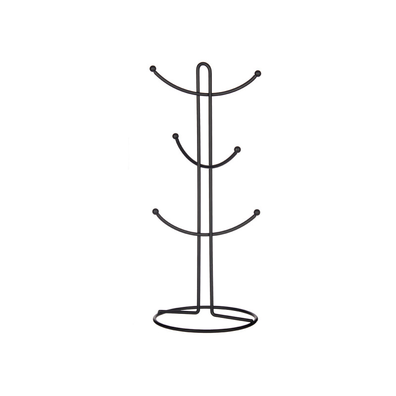 SOPORTE METAL 6 TAZAS NEGRO