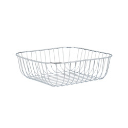 SQUARE METAL FRUIT BOWL CHROME PLATED