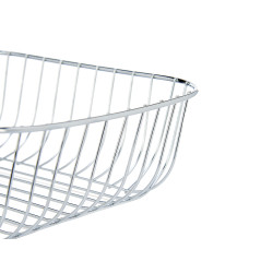 SQUARE METAL FRUIT BOWL CHROME PLATED