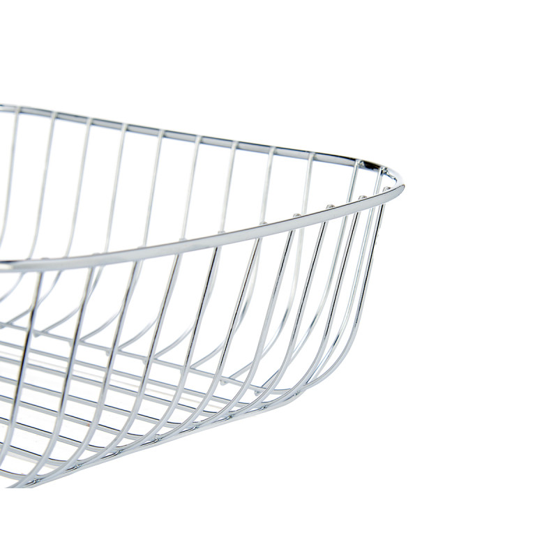 SQUARE METAL FRUIT BOWL CHROME PLATED