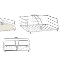 METAL NAPKIN HOLDER CHROME PLATED SQUARED