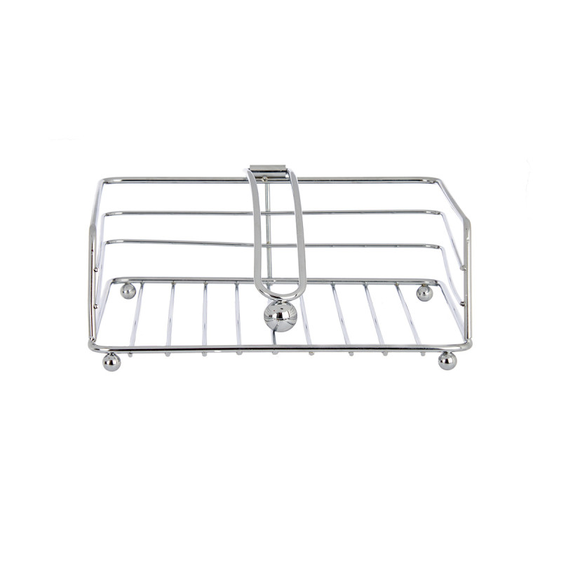 METAL NAPKIN HOLDER CHROME PLATED SQUARED