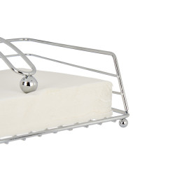 METAL NAPKIN HOLDER CHROME PLATED SQUARED