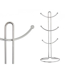 SUPPORT MÉTAL 6 TASSES CHROME