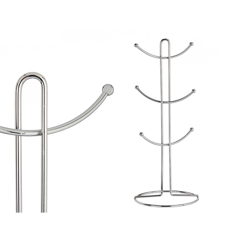 SOPORTE METAL 6 TAZAS CROMADO