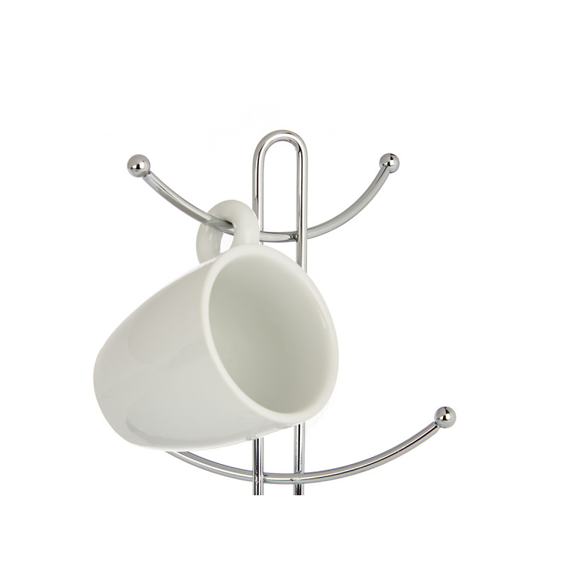 SOPORTE METAL 6 TAZAS CROMADO
