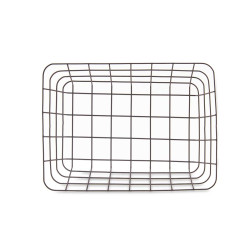 CESTA METAL NEGRA NECTANGULAR MED